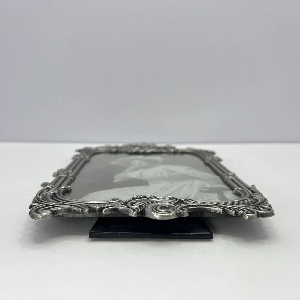 Vintage Pewter Tone Ornate Frame 5x7 Victorian Art Grandmillennial Rococo Gothic